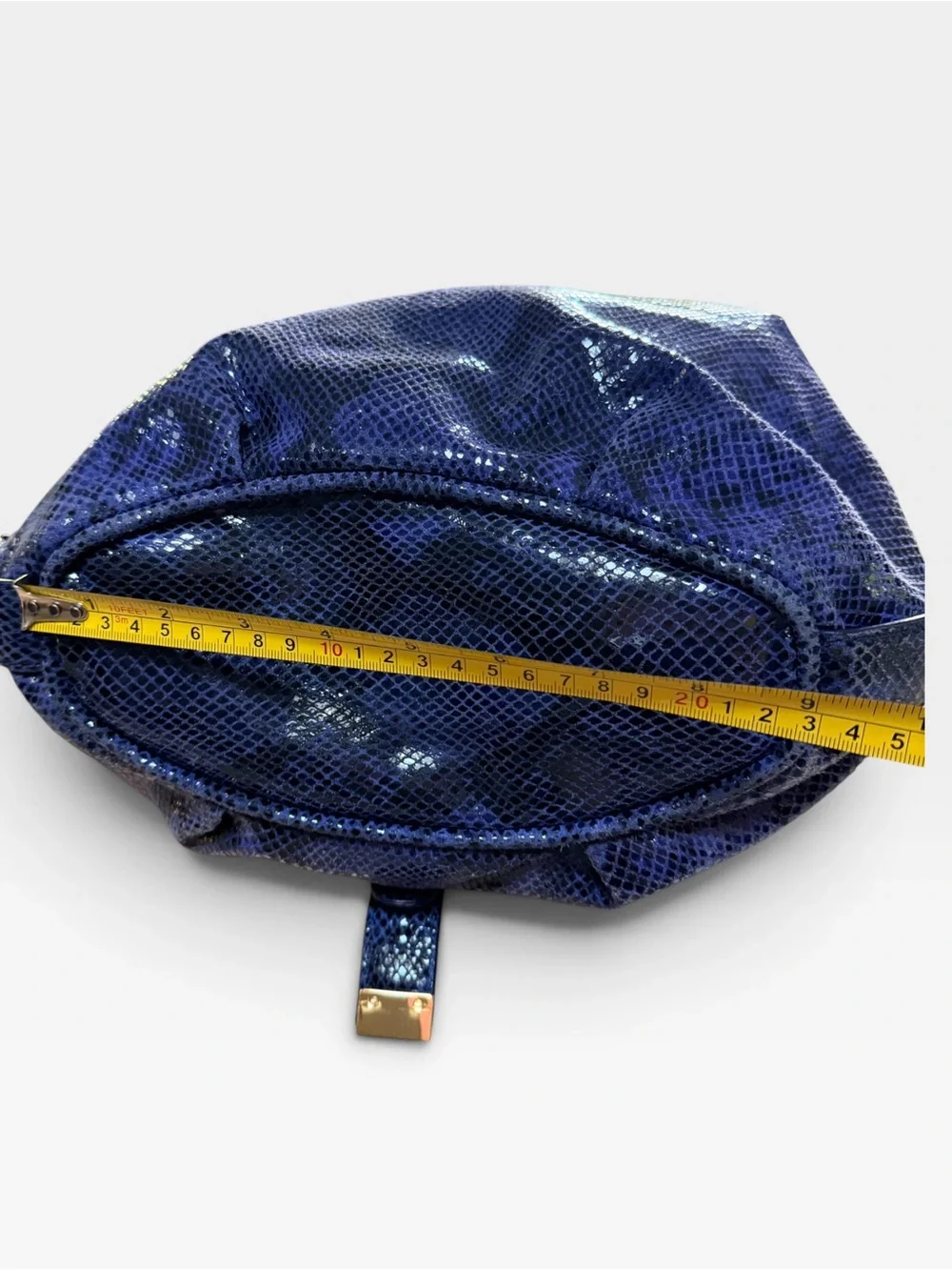 Michael Kors Cobalt/Navy Snakeskin-Textured Hobo Bag